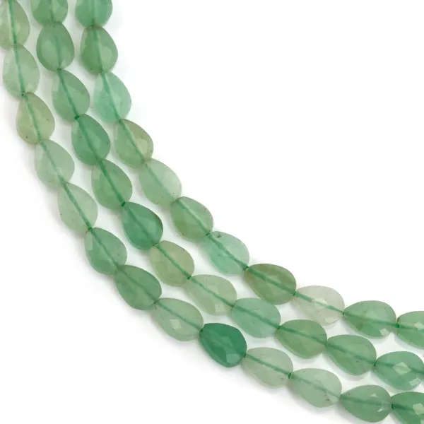 Aventurine faceted teardrop 4x6mm x 38cm