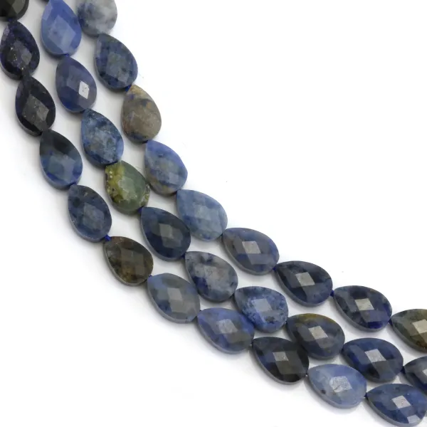 Faceted drop Dumortierite 4x6mm x 38cm