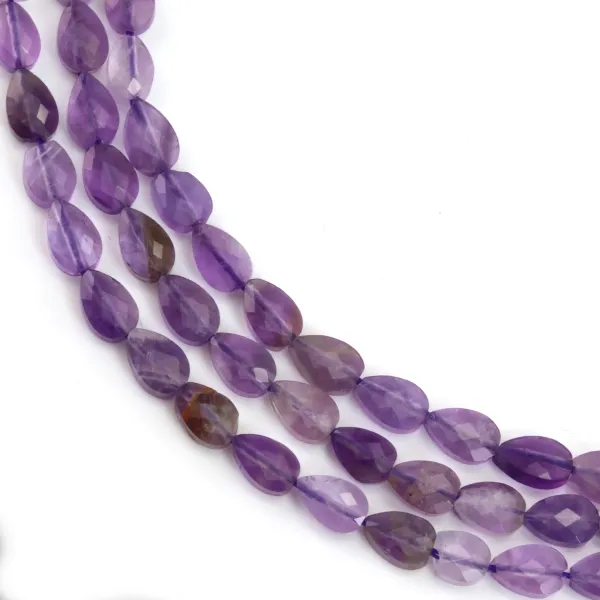 Amethyst facettiert Tropfen 4x6mm x 38cm