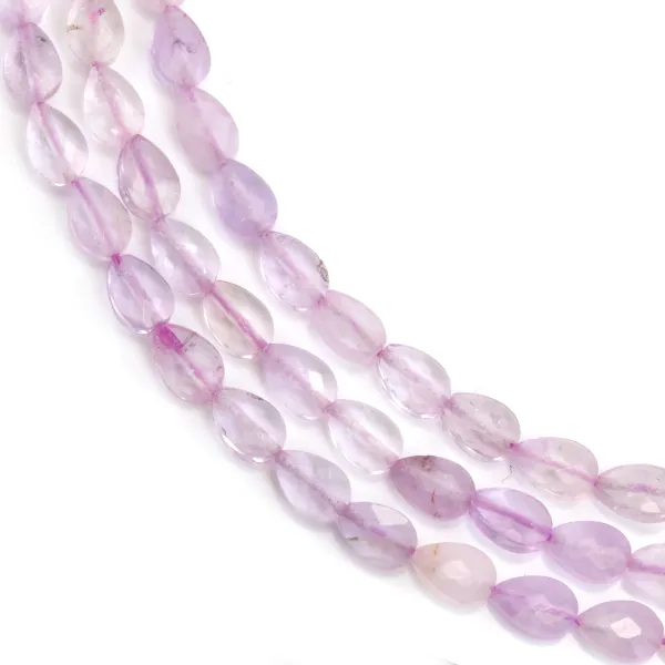 Jade violet goutte facetté 4x6mm x 38cm