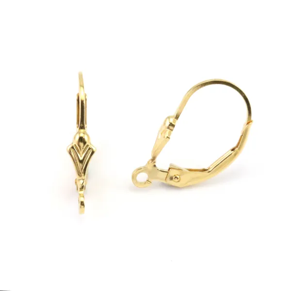 Dormeuses fleur de lys 15mm - Gold Filled x 2pcs