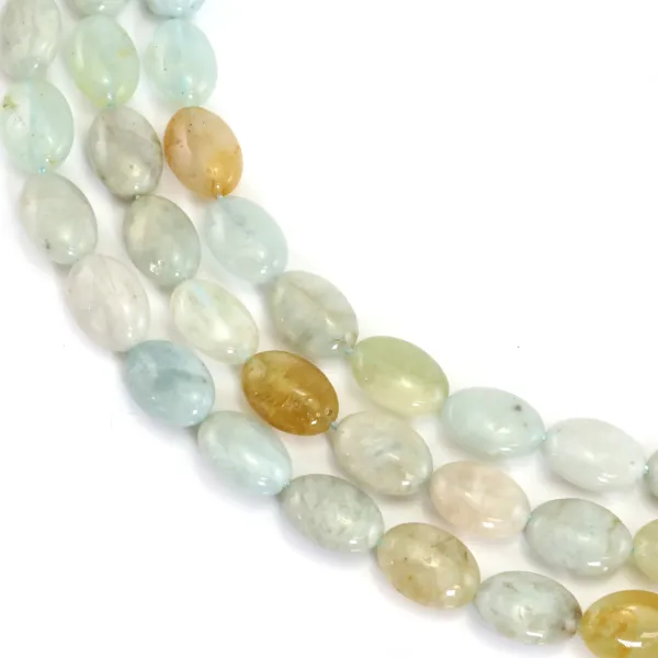 Aquamarine, oval, 10x14mm x 40cm