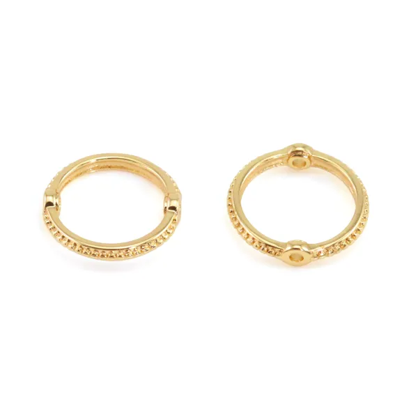 Intercalaire rond décoré 10mm - Doré x 2pcs