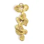 Pendentif triple fleur 15x37mm - Acier Inox 304 doré x 1pc