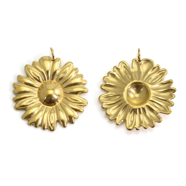 Colgante margarita 22x24mm - Acero Inoxidable 304 dorado x 1ud