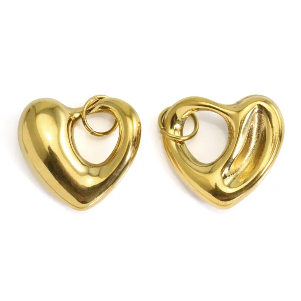 Colgante de corazón estilizado calado 15x17mm - Acero Inoxidable 304 dorado x 1ud
