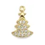 Breloque strass sapin 9x13mm - Doré x 1pc