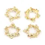 Breloque strass couronne de fleurs 17x19mm x 1pc