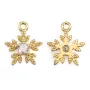 Breloque strass flocon de neige 10x11mm - Doré x 2pcs