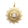 Rhinestone charm protective eye 11x14mm - Gold x 2pcs