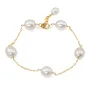 Pulseira Pérola de cultura de água doce branca - Gold filled x 1pc