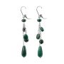 Boucles d’oreilles argent 925 malachite  x 2pcs