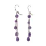 Pendientes colgantes, en plata 925 y amatista x 2 piezas
