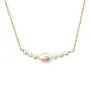 Collar en oro laminado y perla de agua dulce x 1ud