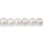 Perlas cultivadas de agua dulce, blancas, ovaladas, 11mm x 40cm
