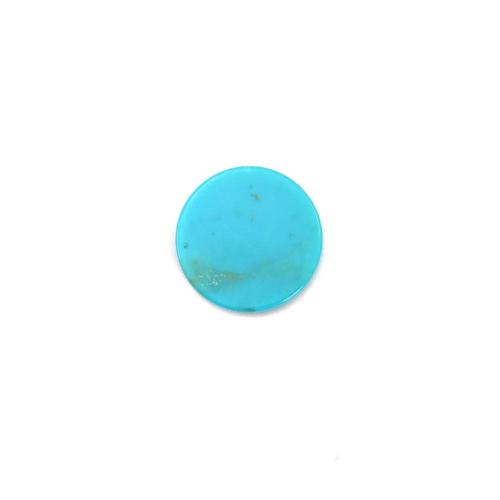 Cabujón Turquesa, forma redonda y plana 10mm x1pc