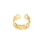 Bague réglable coeur évidé multiple - Acier inox 304 doré x 1pc