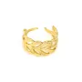 Bague réglable feuille - Acier inox 304 doré x 1pc