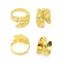 Anello regolabile piuma - Acciaio inox 304 dorato x 1pc