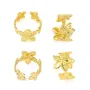 Bague épaisse réglable fleur multiple - Acier inox 304 doré x 1pc