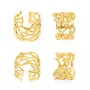 Anel ajustável coral - Aço inox 304 dourado x 1pc