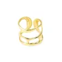 Bague réglable baroque irrégulière - Acier inox 304 doré x 1pc