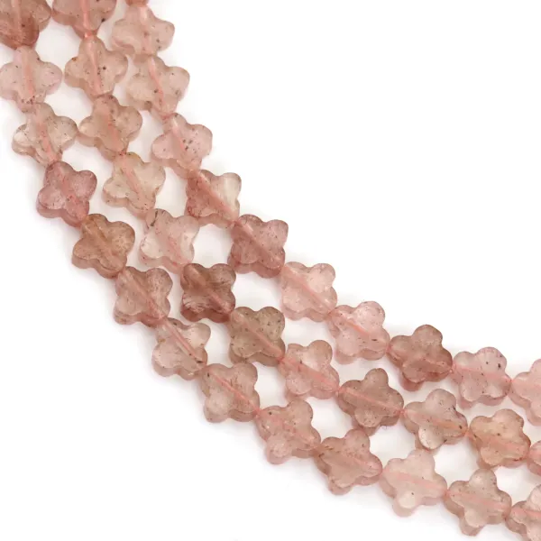 Quarzo fragola trifoglio 6.5mm x 38cm