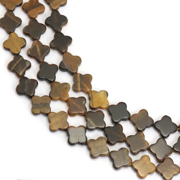 Tiger Eye clover 10mm x 38cm