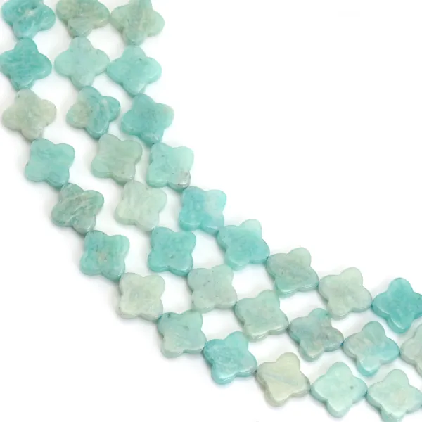 Peruvian Amazonite clover 10mm x 38cm