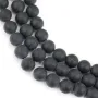 Matte schwarzer Onyx, rund 8mm x 38cm
