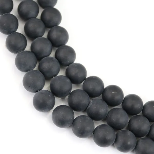 Perle Onice nero opaco tondo 10mm x 38cm