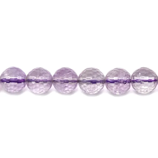 Giada, viola, rotondo sfaccettato, 6mm x 40cm