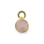 Quartzo rosa redondo facetado montado em prata 925 banhada a ouro fino 5x8mm x 1pc