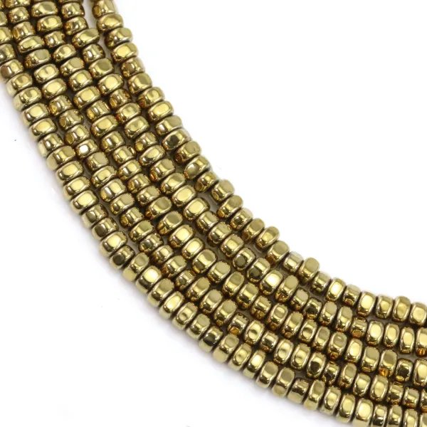 Rondella barocca di ematite dorata 2.5mm x 39cm