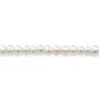Perles de culture d'eau douce, blanche, semi-ronde, 4mm x 38cm