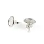 Ganci per orecchini in argento 925, supporto per cabochon 8mm x 2 pezzi