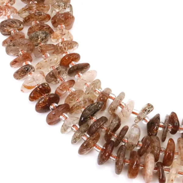 Quarte rutile multicolore chips baroque x 39cm