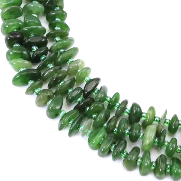 Jade Nefrita da Rússia lascas barrocas x 39cm (env.73pcs)