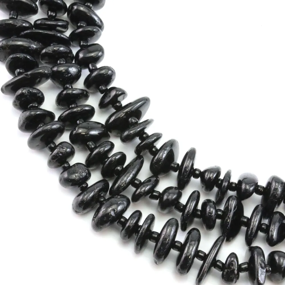 Tourmaline noire chips baroque x 39cm