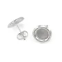 Pendientes de plata 925, soporte cabujón 8mm x 2pcs