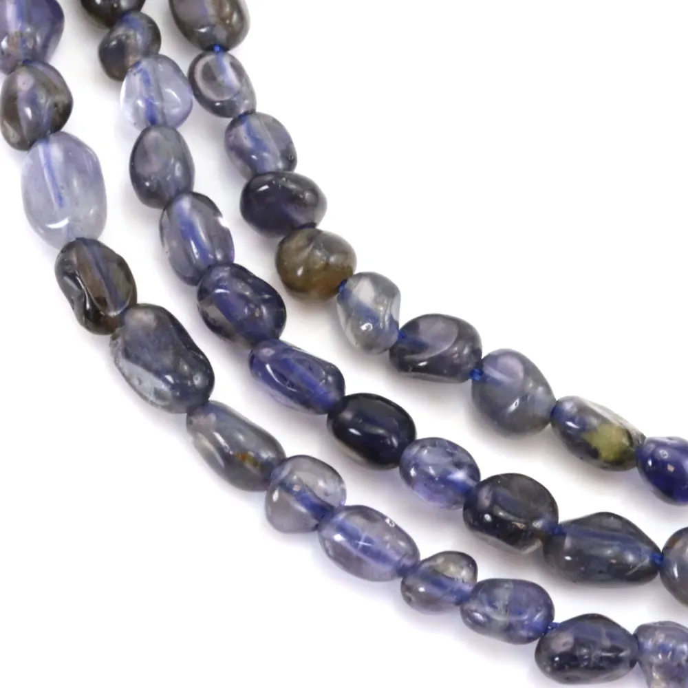 Nugget de cordierita (iolita) barroco de 4-5mm x 39cm