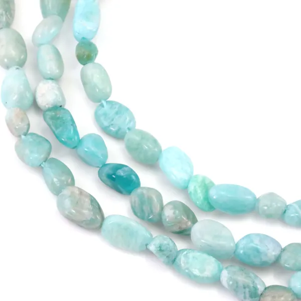Amazonite du Pérou baroque nugget 4-6mm x 39cm