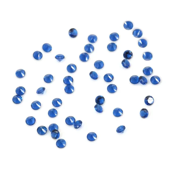 Oxyde de zirconium taille rond brillant bleu 2mm x 50pcs