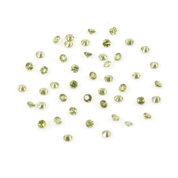 Óxido de zircônio tamanho redondo brilhante cáqui 2mm x 50pcs