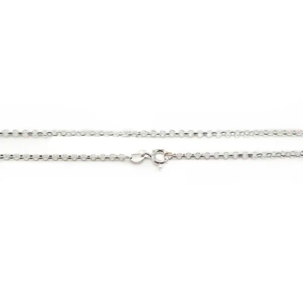 Cadena de eslabones redondos de 2 mm en plata 925 x 40 cm