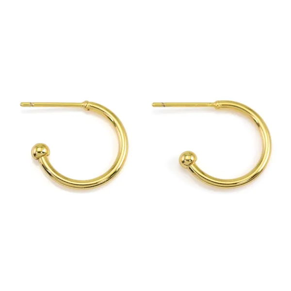 Prego de orelha criolo bola 15mm - Dourado x 2pcs