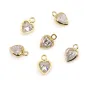 Ciondolo cuore incastonato 4x6mm - ossido di zirconio & Gold Filled x 1pz