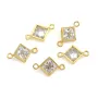Square bezel insert 6x10mm - zirconium oxide & Gold Filled x 1pc