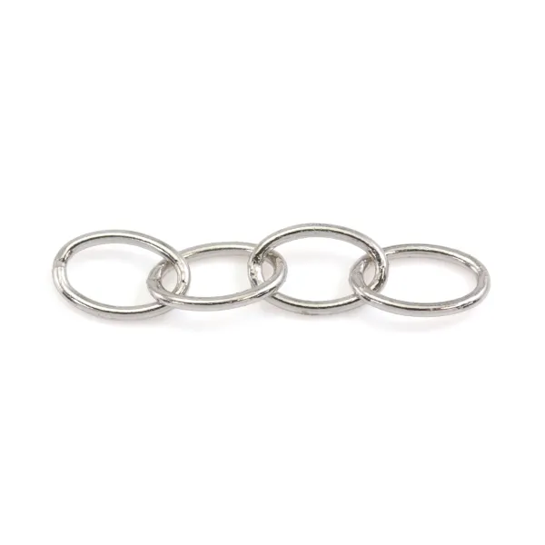 Quattro anelli ovali 4x6x18mm - Argento 925 rodiato x 2pz