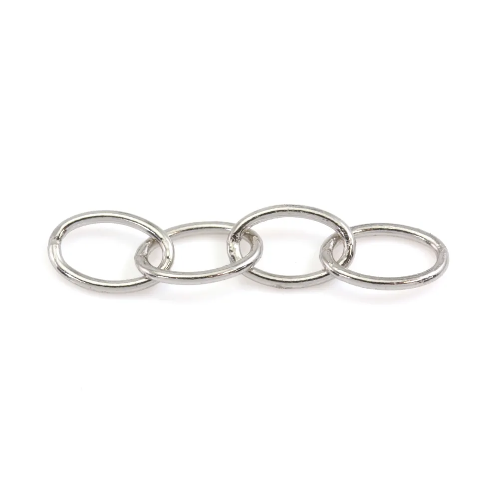 Quattro anelli ovali 4x6x18mm - Argento 925 rodiato x 2pz